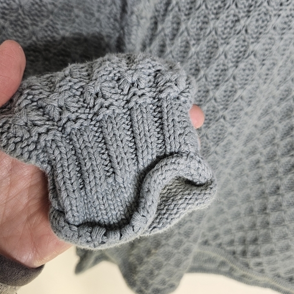 Yarnworks Linen Cotton Pullover Blue Knit‎ Sweater wooden buttons Tunic Small - Picture 7 of 12